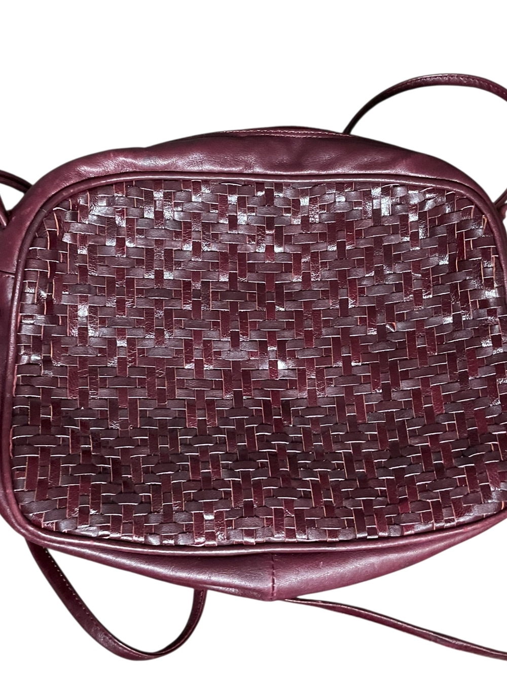 Isanti Vintage Woven Crossbody Bag - Burgundy Small Purse